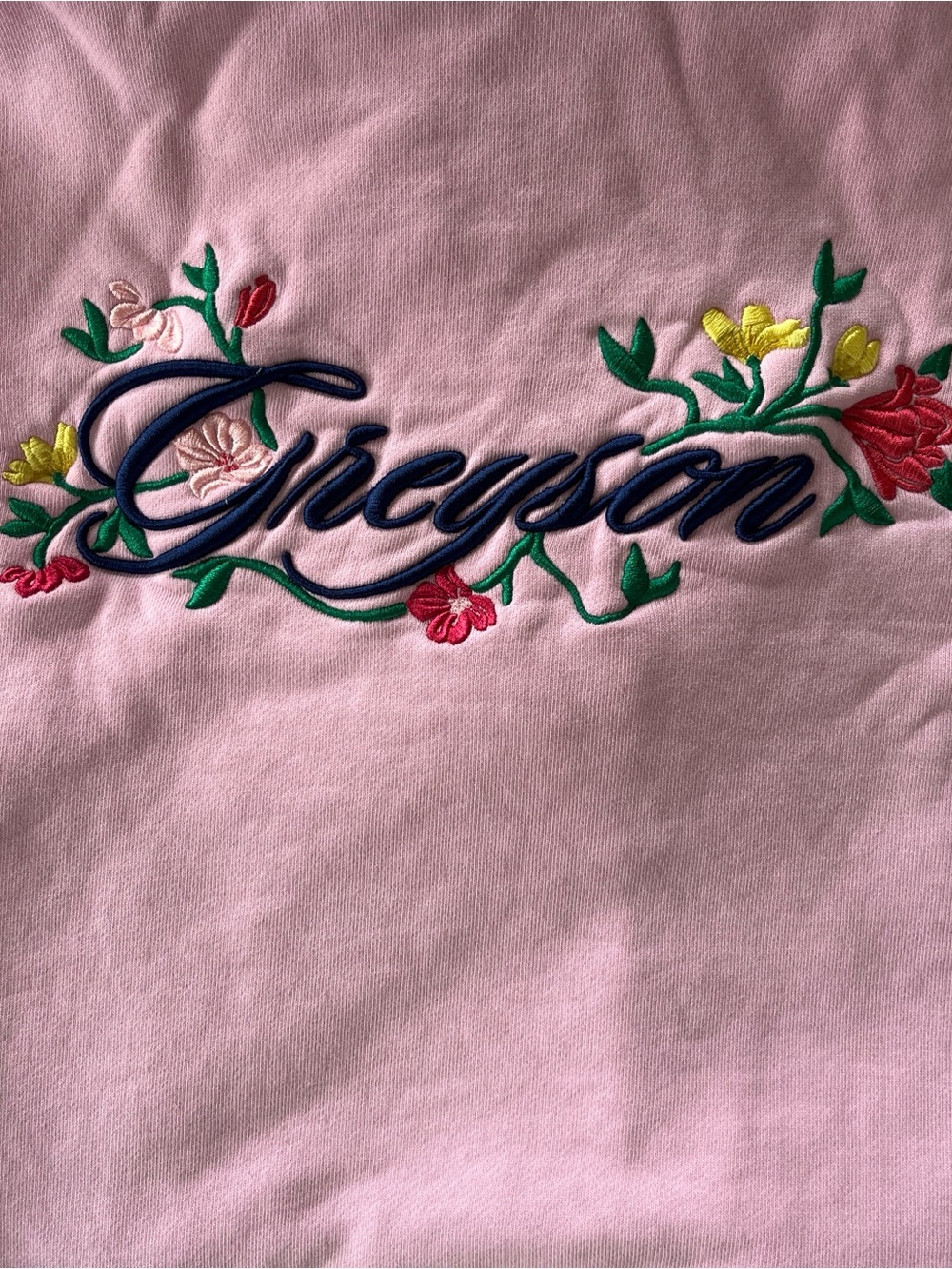 Greyson Azalea Embroidered Pink Sweatshirt with Floral Detail